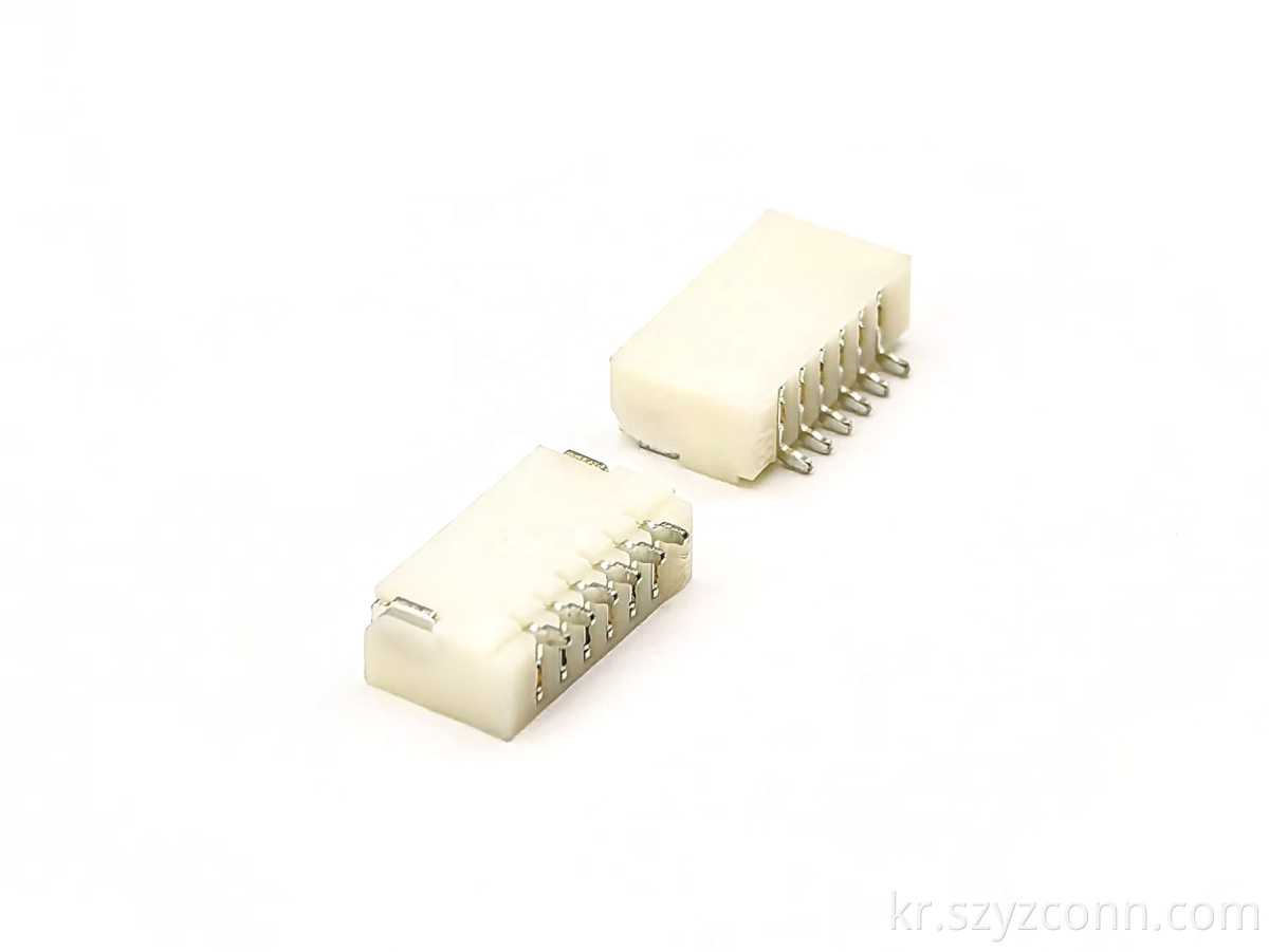 PH1.0mm Ultra-thin Right-angle Wafer SMT Type Pin Header Connector "I-Type" With Long Pins 6P
